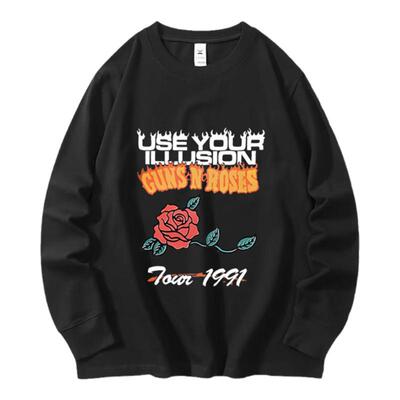 长袖宽松纯棉情侣衣服