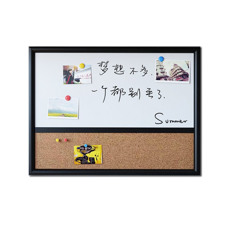 西景木框组合45*60软木板磁性白板挂式留言板创意画板写字板图钉