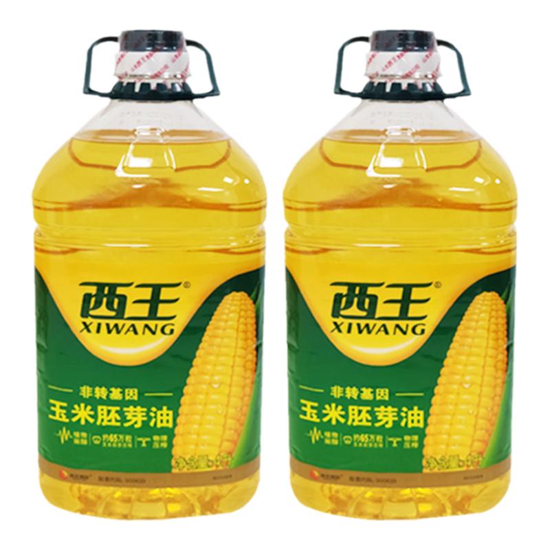 西王玉米胚芽油4L非转基因桶装家用玉米油物理压榨食用油烘焙油