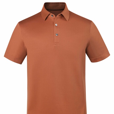 前针后线桑蚕丝翻领短袖商务男款