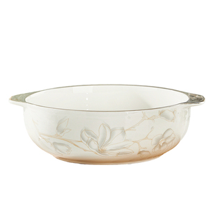 陶瓷釉下彩双耳大汤碗家用大号10寸酸菜鱼大盆碗防烫汤盆饭店专用