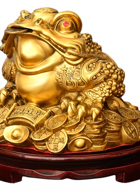黄铜三足金蟾摆件招财开业礼品