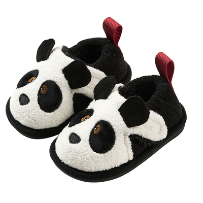 熊猫儿童棉拖鞋包跟男童冬季小童室内保暖一岁半毛绒宝宝家居棉鞋