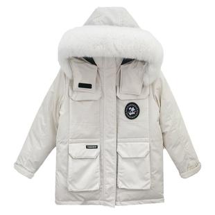 2025年冬季新款工装羽绒棉服女士中长款韩版加厚学生棉派克服外套