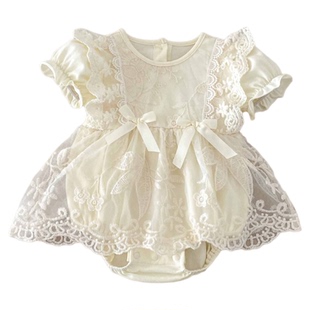 婴儿衣服夏装百天小月龄衣服裙子满月包屁衣女宝宝周岁公主裙礼服