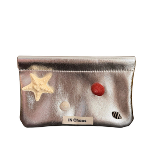 IN Chaos原创海星贝壳银色卡包便携收纳零钱包证件包多功能小方包