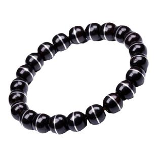 印尼老料椰蒂一线药师镶铜单圈手串 精品原色文玩佛珠老型桶圆珠