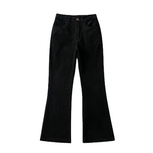 赵露思许妍周也同款衣服女穿搭棕色灯芯绒裤子高腰显瘦微喇长裤子