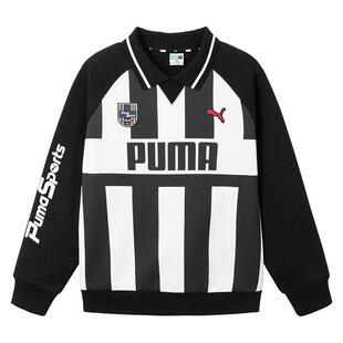 PUMA彪马男童卫衣秋冬新款中大儿童加绒POLO衫运动长袖潮酷足球服