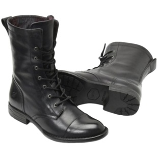 纯正BORN真皮马丁靴头层牛皮欧美时尚复古低跟绑带显瘦中高筒靴女