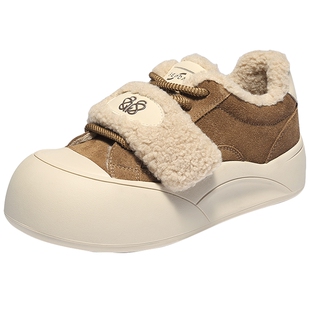 森达毛毛鞋女冬新商场同款户外加绒保暖厚底雪地靴XUT01DM5