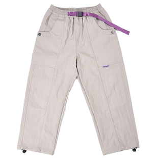 【拉夏贝尔】女童加绒运动裤儿童休闲直筒裤子秋冬季男童冲锋长裤