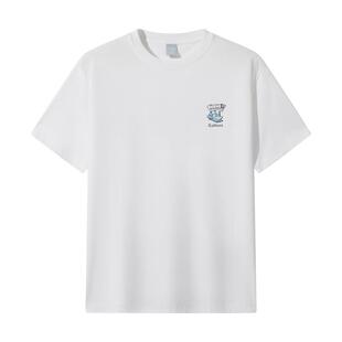 【基础白T】卡宾圆领印花LOGO短袖男装2026夏季新款宽松凉感T恤