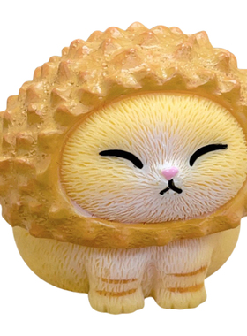 可爱卡通治愈系榴莲猫咪桌面摆件小猫公仔车载中控台蛋糕工位装饰