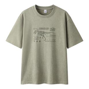 森马短袖T恤男个性潮酷户外印花t恤2025夏季新款圆领针织上衣宽松