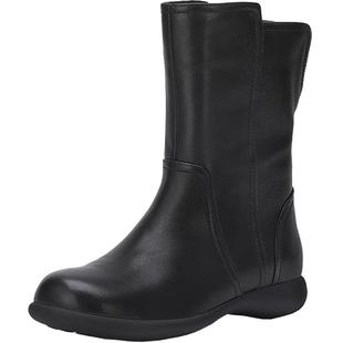 真皮中筒靴女厚底秋冬保暖大筒围加肥靴子宽胖脚大码女鞋41到43码