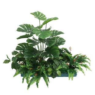 室内假花摆设植物隔断仿真绿植组合花槽旅人蕉花箱仿生草造景装饰