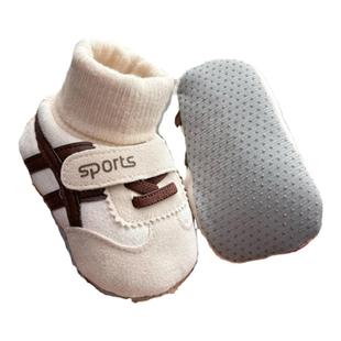 春秋新生婴儿0-1岁男女宝宝学步软底鞋袜不掉跟保暖防滑运动地板