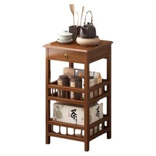 小型博古架中式茶柜茶具置物架落地式非实木茶水架多层茶叶收纳柜