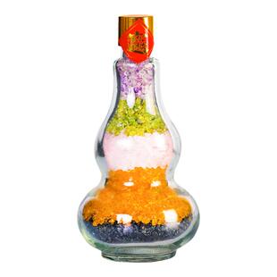 五行水晶葫芦摆件天然五色碎石金木水火土五彩玉石平安瓶家居礼品