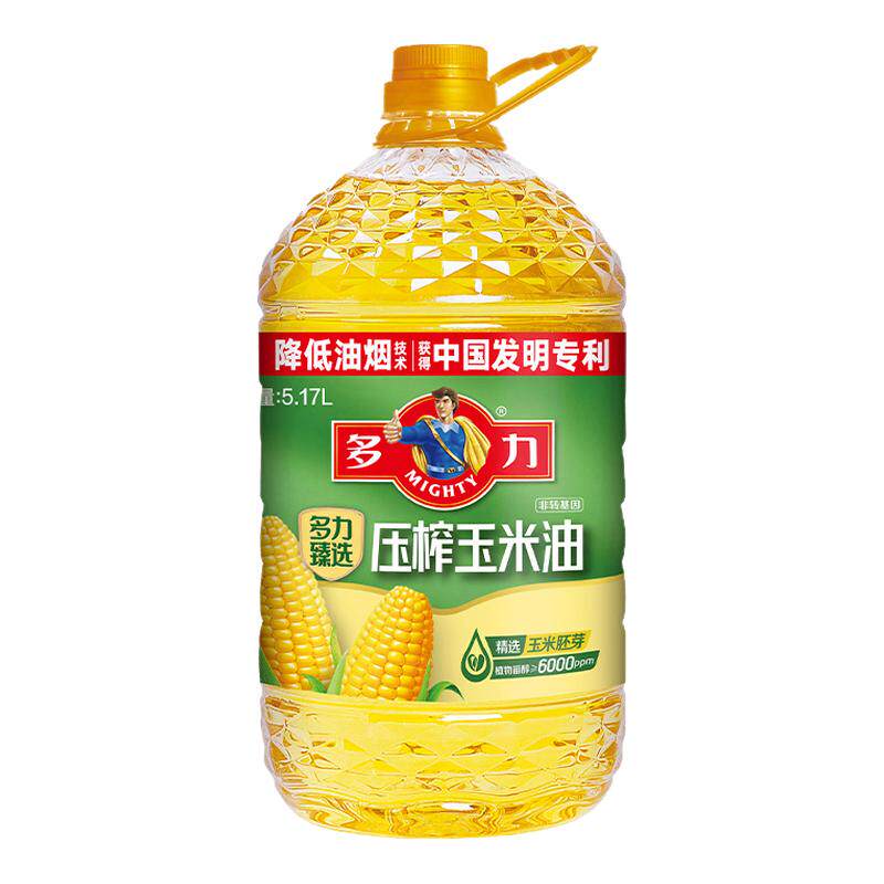 多力臻选压榨玉米油5.17L家用桶装一级非转基因食用油节日礼品