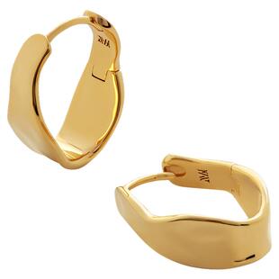 Monica Vinader莫妮卡耳环波浪圆圈耳环金色复古耳环小众耳饰女士