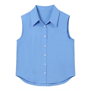 大洪洪【四季叠搭】秋冬叠穿不臃肿背心无袖衬衫女内搭打底衫百搭