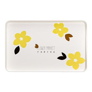 密胺卡通茶水杯托盘家用客厅花朵方形杯盘圆形餐盘放茶杯水杯茶盘