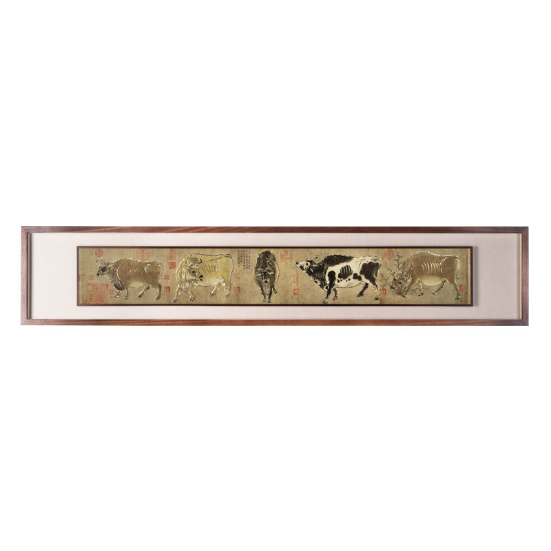 铜师傅《五牛图(悬浮框)》