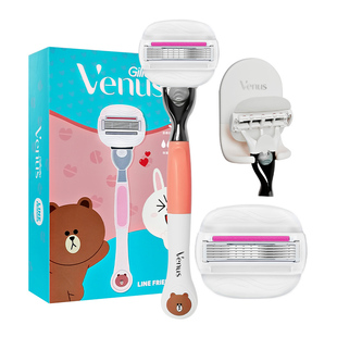 吉列维纳斯女士剃毛刀沁泉刀头3个装脱毛器吉列锋速3层刀片刮毛头