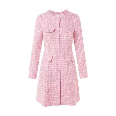 朗姿/LIME莱茵小香风羊毛连衣裙