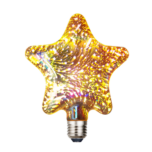 3D烟花灯泡立体爱迪生LED七彩个性创意装饰网红彩色烟火满天星E27