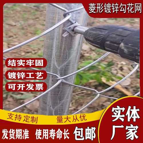 热镀锌钢丝养殖勾花网围栏网圈地隔离护栏鱼塘圈地栅栏丝低碳钢网