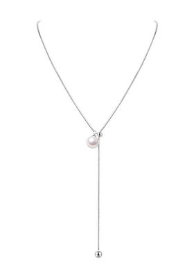 抽拉可调节滑动珍珠项链毛衣链