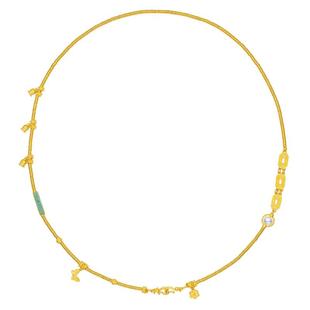 赛菲尔传世金项链足金999.9碎金子项链古法金珐琅套链锁骨链传承