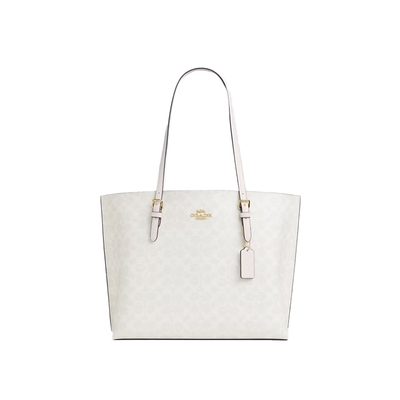 COACH/蔻驰官方奥莱款Mollie女士PVC配皮印花单肩手提托特包CV967