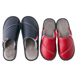 买一送一棉拖鞋女毛绒冬季室内情侣拖鞋男防水PU皮家居防滑棉鞋