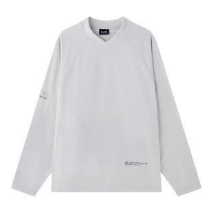 BJHG不计后果卫衣男款秋冬季印花v领长袖t恤宽松叠穿内搭打底衫女