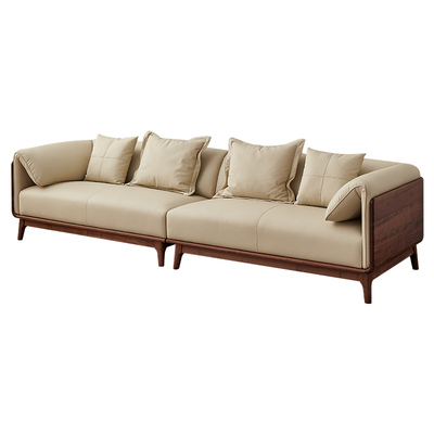 优粤意式极简全实木沙发