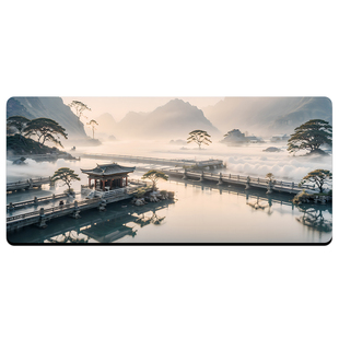 赛飞燕鼠标垫超大号高颜值电脑键盘垫游戏办公耐脏加厚锁边防滑