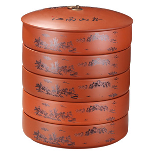 紫砂茶叶罐陶瓷茶罐大号密封储存罐白茶普洱茶饼罐包装收纳盒家用