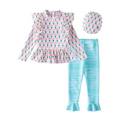 儿童泳衣女童分体长袖长裤防晒训练游泳衣中小童女孩宝宝速干泳装