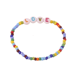 亚克力字母珠英文数字扁散珠子diy串珠饰品配件编织米珠手链材料