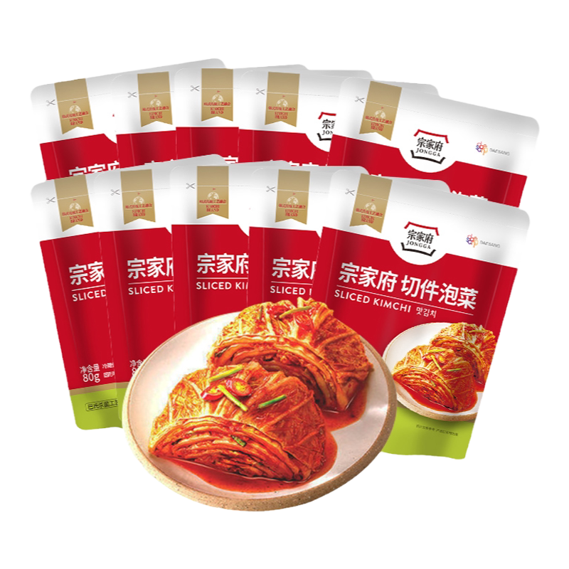 清净园宗家府切件泡菜80g正宗韩式辣白菜咸菜酸辣下饭咸菜小袋装