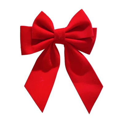 发夹女儿童大蝴蝶结发饰后脑勺红色丝绒夹子发夹女童在逃公主头饰