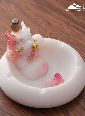 倒流香炉烟灰缸高级轻奢办公室个性烟缸高颜值客厅招财貔貅烟灰缸