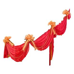 婚礼楼梯布幔装饰结婚创意扶手拉花女方婚房布置套装喜字扶梯纱幔