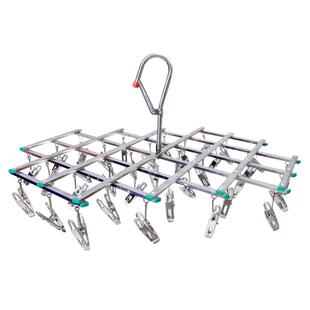 多夹子衣架不锈钢折叠晒袜子神器晾内衣婴儿童多功能衣架挂钩防风