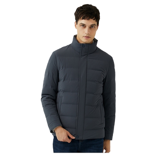 [弹力舒适]波顿冬季新款男士短款白鸭绒轻薄高端羽绒服休闲外套