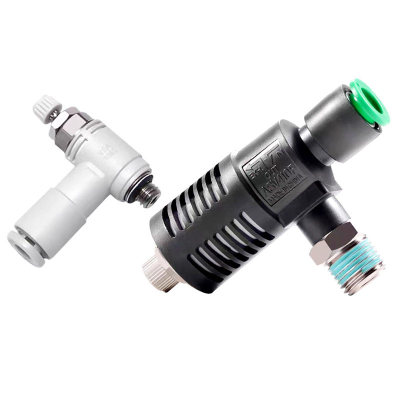 ASV快速排气阀气缸放气节流阀带消声器可调节ASV310F-8-2气管接头